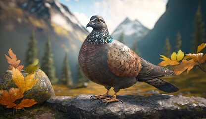 Obraz premium Columbidae realistic impressive beautiful image Ai generated art