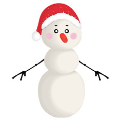 snowman with santa hat