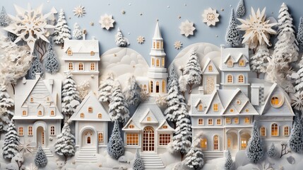 replica of village in christmas season