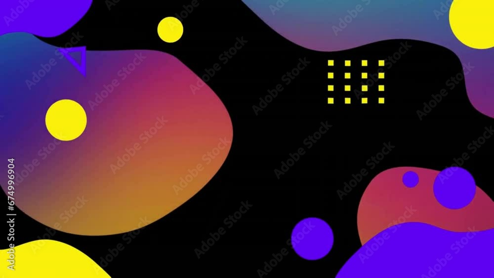 Poster animation of vibrant and abstract shape pattern background