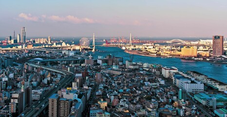 Fototapeta na wymiar An aerial view of Osaka, Japan