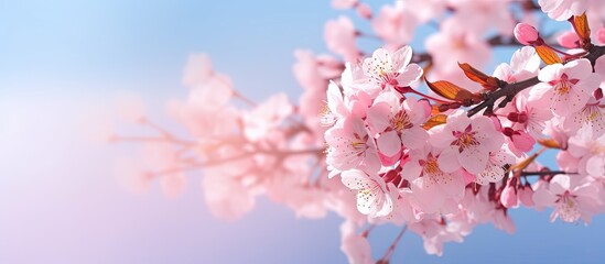 In the spring the beautiful cherry blossoms are a natural display of floral beauty with flowers blooming and filling the landscape with their vibrant colors