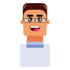 Isolated geometric male cute character Vector