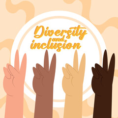 Obraz premium Diversity and inclusion background Vector