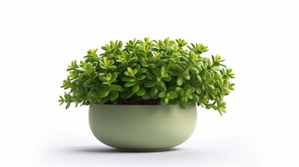 Crassula green plant pot isolated crassula ovata white background AI generated art