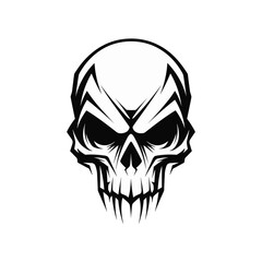 Minimalist abstract skull with ornament.