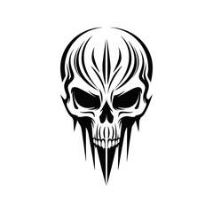 Minimalist abstract skull with ornament.