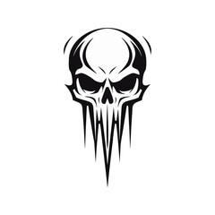 Minimalist abstract skull with ornament.