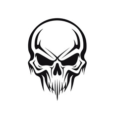 Minimalist abstract skull with ornament.