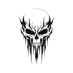 Minimalist abstract skull with ornament.