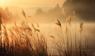 Naklejka premium AI generated illustration of Serene landscape of a beach shoreline at sunset