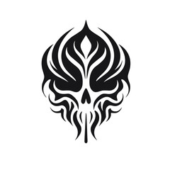 Minimalist abstract skull with ornament.