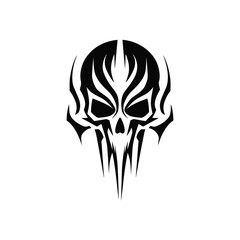 Minimalist abstract skull with ornament.