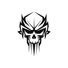 Minimalist abstract skull with ornament.