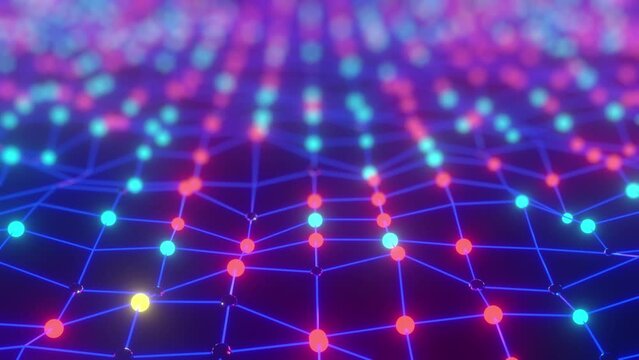 3D abstract of moving disco Lights with colorful blinking with blur background