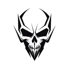 Minimalist abstract skull with ornament.