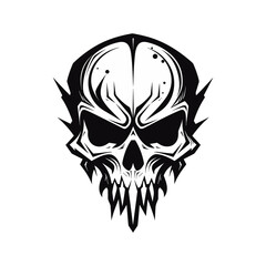 Minimalist abstract skull with ornament.