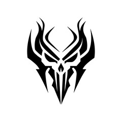 Minimalist abstract skull with ornament.