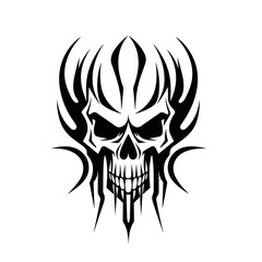 Fototapeta premium Minimalist abstract skull with ornament.