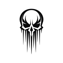 Minimalist abstract skull with ornament.