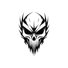 Minimalist abstract skull with ornament.