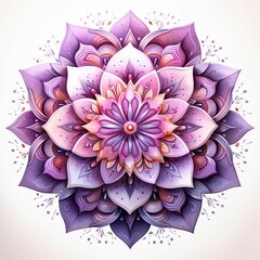 AI generated illustration of a pink flower pattern on a white background
