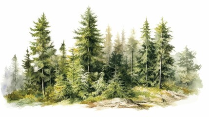 AI generated row of pine trees
