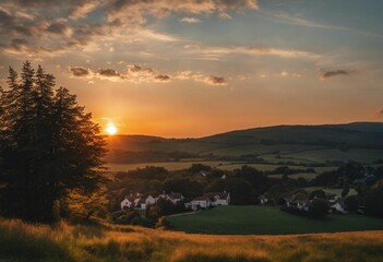 AI generated illustration of A lush green field on a sunny day