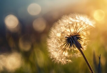 AI generated illustration of a dandelion against a sunny background