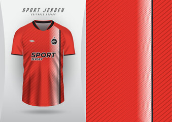 background for sports jersey football jersey running Racing jersey with red halftone pattern, left side stripe, white.