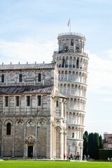 Iconic Leaning Tower of Pisa in the city of Pisa, Italy