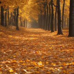 Obraz premium AI generated illustration of a pathway in a forest in autumn