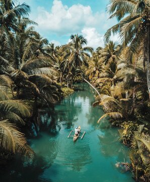Remote jungle river in Philippines, Siargao island.
