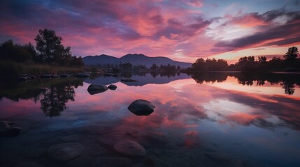 Fototapeta premium Cotton Candy Skies: Pastel Sunset Hues