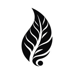 Minimalist abstract leaf with ornament.