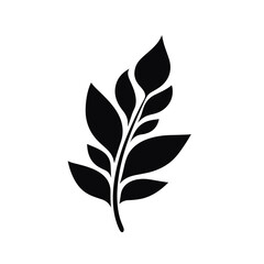 Minimalist abstract leaf with ornament.