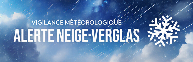 Alerte Neige Verglas - Bannière Vigilance Météo - obrazy, fototapety, plakaty