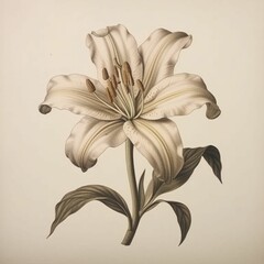 AI generated illustration of a beautiful flower on a plain background