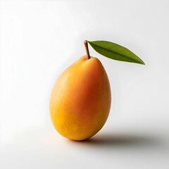 AI generated illustration of a close-up of a ripe mango on a white background
