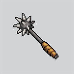 Pixel art illustration Mace. Pixelated Mace Weapon. Mace weapon pixelated for the pixel art game and icon for website and video game. old school retro.