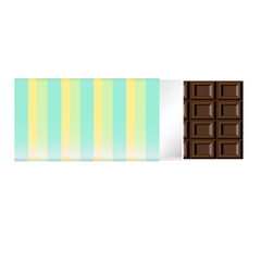 緑系ストライプのかわいいパッケージの板チョコレート