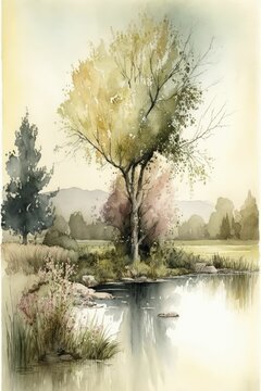 AI generated illustration of a nature drawing.