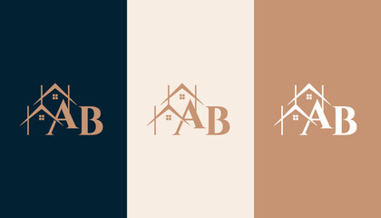 AB logo with a home form element which means a real estate company