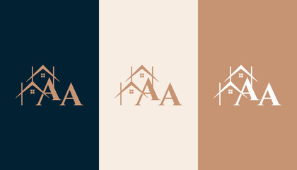 AA logo with a home form element which means a real estate company