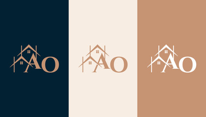 AO logo with a home form element which means a real estate company