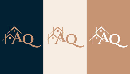 AQ logo with a home form element which means a real estate company