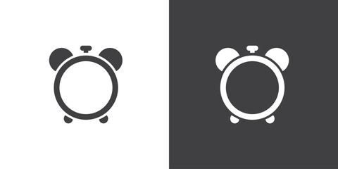 Time and clock Icon, timer flat vector icon. Icon of Alarm clock isolated on black and white background, 