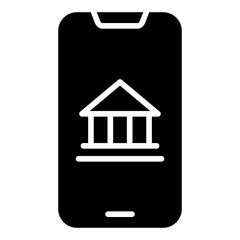 mobile banking glyph icon