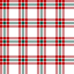 Tartan seamless pattern, red and green can be used in fashion decoration design. Bedding, curtains, tablecloths 