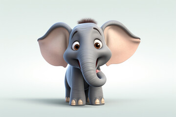 Fototapeta premium 3d Rendered elephant cartoon character